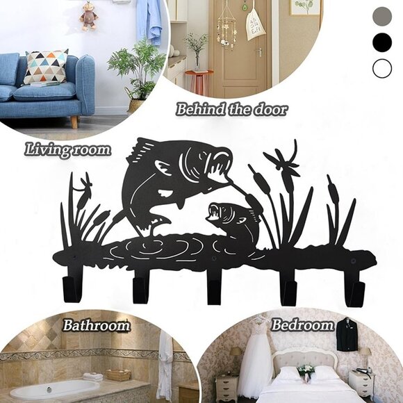 NEW Metal Fish Coat Hooks Wall Art Decor-Fish Hangers and Key Holder - Picture 5 of 9